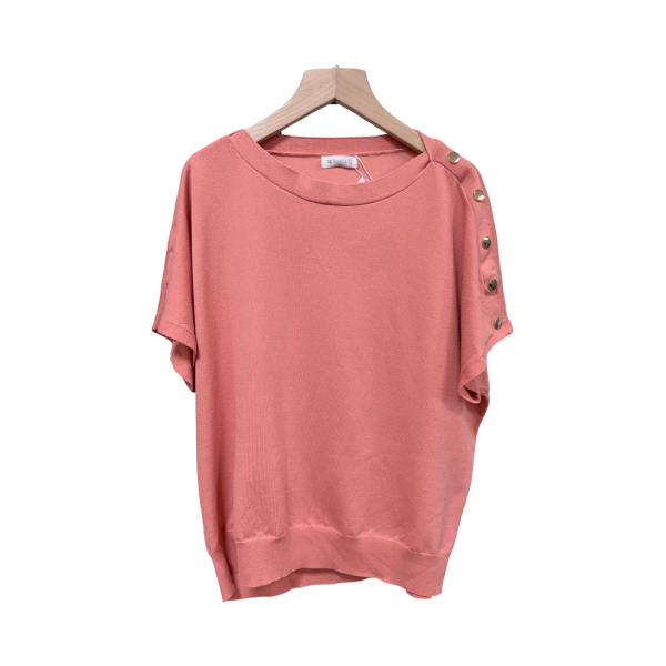 8637｜經典丰采！側肩金釦設計感針織上衣-046 