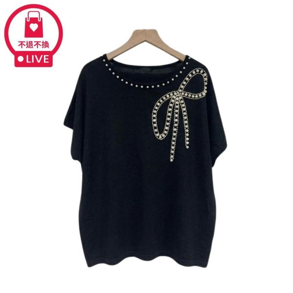 8367｜精緻滿分・免配件立體珍珠綴鑽裝飾針織衫-037-福利品不退不換 