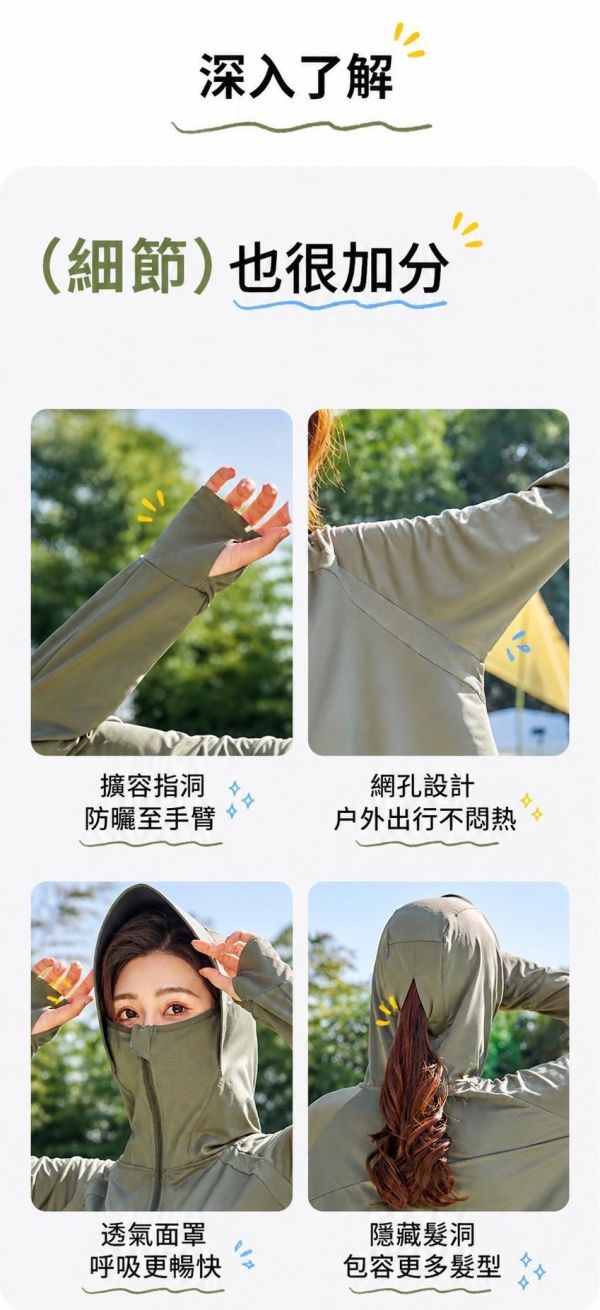 0148｜專治紫外線！黑膠連帽冰絲斗篷涼感防曬衣外套（短版）-福利品不退不換BLSB5 