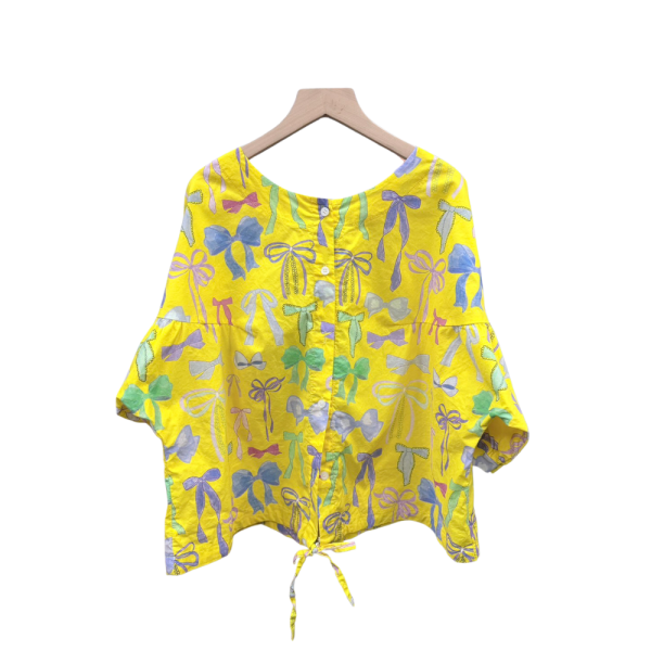 9860｜浪漫花漾・繽紛蝴蝶結抽繩減齡衫-RP1022I7 