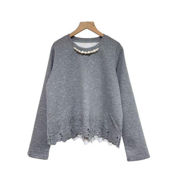 現貨7998｜不規則大小珠珠花邊下擺造型上衣-LA300053C5-福利品不退不換 