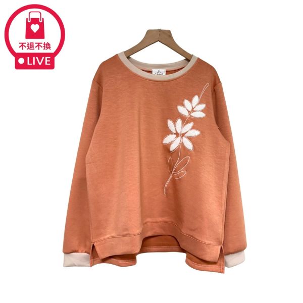 現貨7984｜異材質刺繡太空棉上衣-DF5227A6-福利品不退不換 