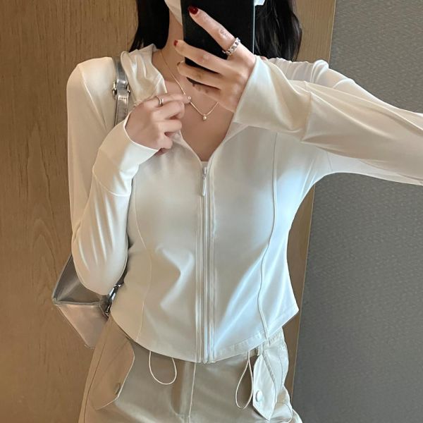 5914【小碼福利】公主線剪裁顯瘦指洞式冰絲防曬衫-J11786-福利品不退不換 