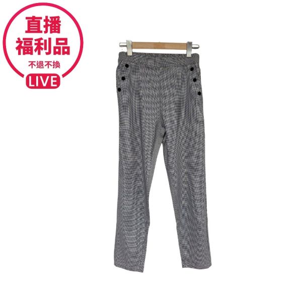 現貨7766｜千鳥格半鬆緊高腰長褲-DF9040A6-福利品不退不換 