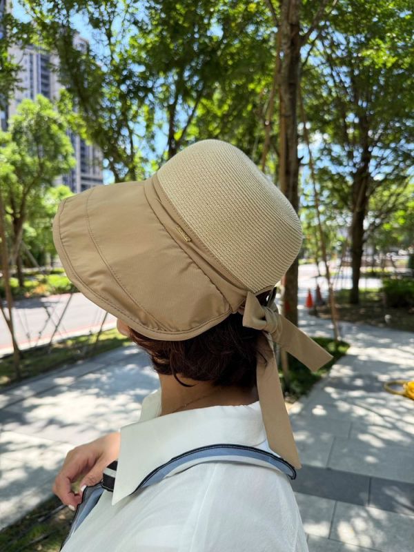 現貨7668｜後開衩蝴蝶結拼接圓頂淑女遮陽帽-BLS1609A6 