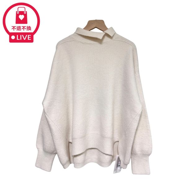 現貨9657｜高翻領復古造型針織衫-LAC300346B8-福利品不退不換 