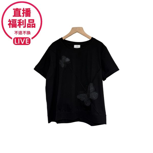 現貨7467｜蝴蝶同色刺繡寬版上衣-DF5045A6-福利品不退不換 
