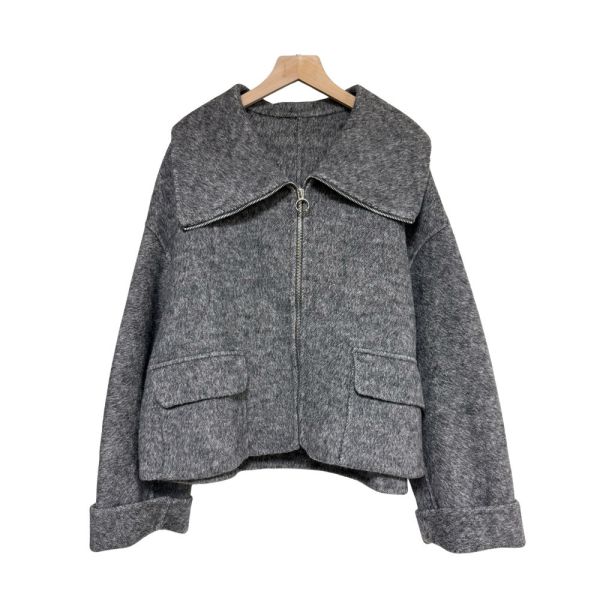 現貨+預購8275｜大翻領拉鍊羊毛雙面呢外套 159 