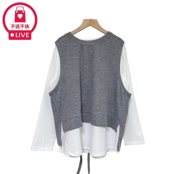 現貨9566｜兩件式後開衩綁帶馬甲上衣-SH8612B3-福利品不退不換 