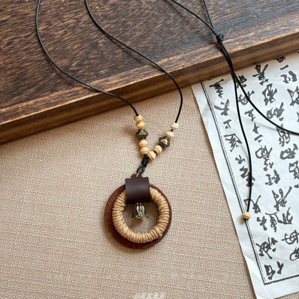 9058｜新中式禪意雙圈古銅項鏈 015 