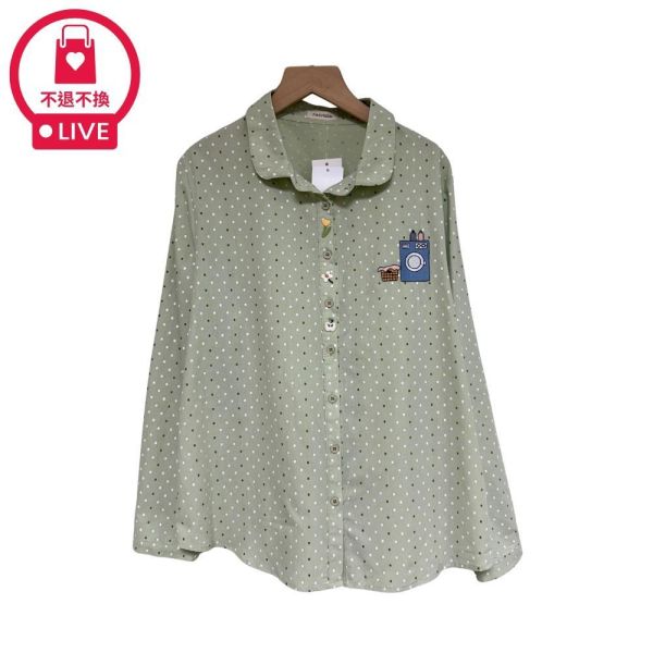 9934｜防曬&冷氣房．童趣刺繡小方格襯衫-DF8633A6-福利品不退不換 