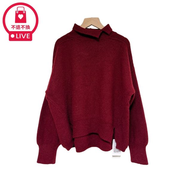 現貨9657｜高翻領復古造型針織衫-LAC300346B8-福利品不退不換 