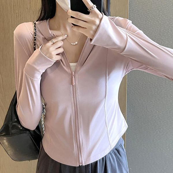 5914【小碼福利】公主線剪裁顯瘦指洞式冰絲防曬衫-J11786-福利品不退不換 