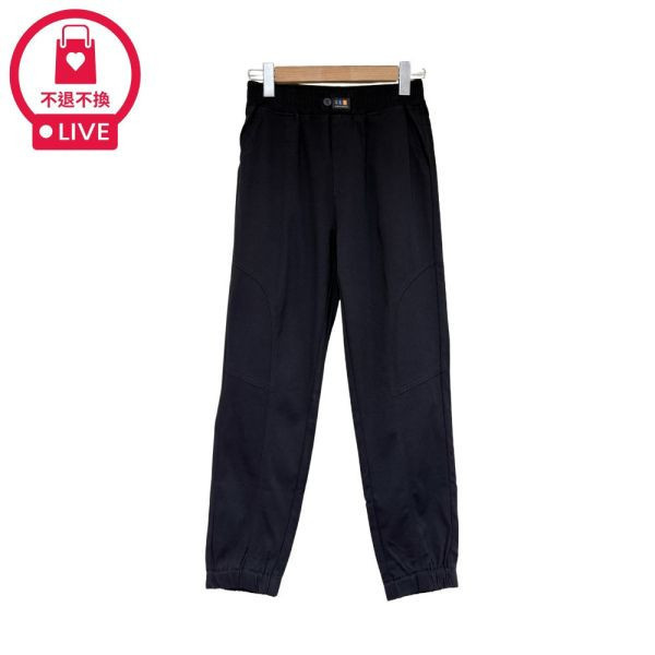 現貨+預購79877｜鬆緊腰車標造型縮口長褲-DF9006A6-福利品不退不換 