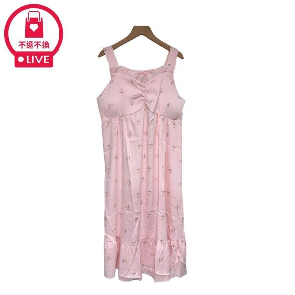 2532｜解放束縛！附胸墊微縐紗Bratop睡裙-A8-福利品不退不換 