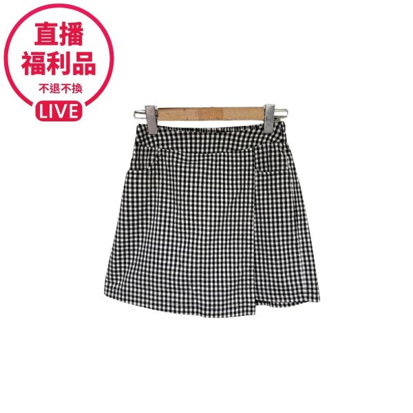 現貨7266｜半鬆緊斜擋片假裙短褲-DF9227A6-福利品不退不換 