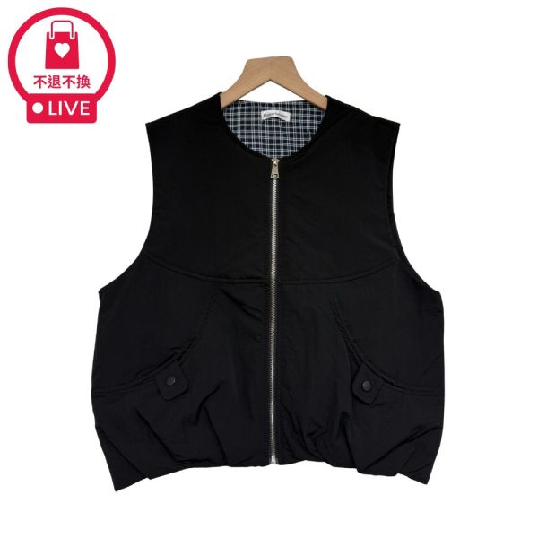 現貨9642｜雙層泡泡下擺拉鍊馬甲-SH3106B3-福利品不退不換 