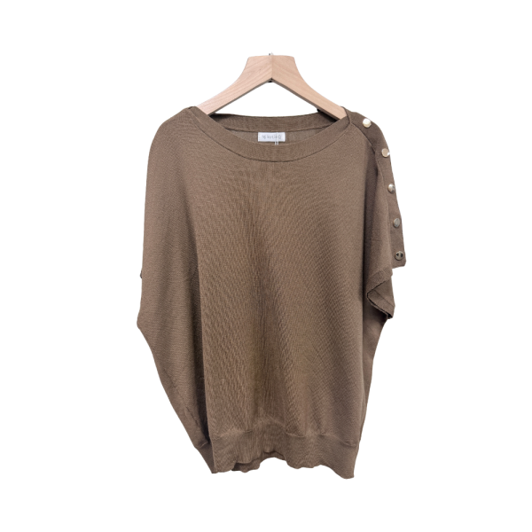 8637｜經典丰采！側肩金釦設計感針織上衣-046 