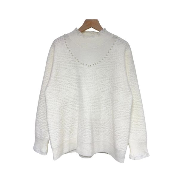 現貨8328｜花邊領珠珠緹花毛衣 032 