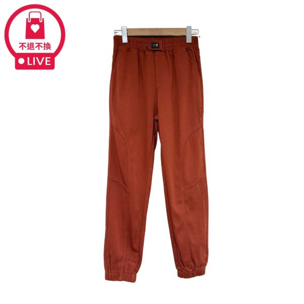 現貨+預購7987｜鬆緊腰車標造型縮口長褲-DF9006A6-福利品不退不換 