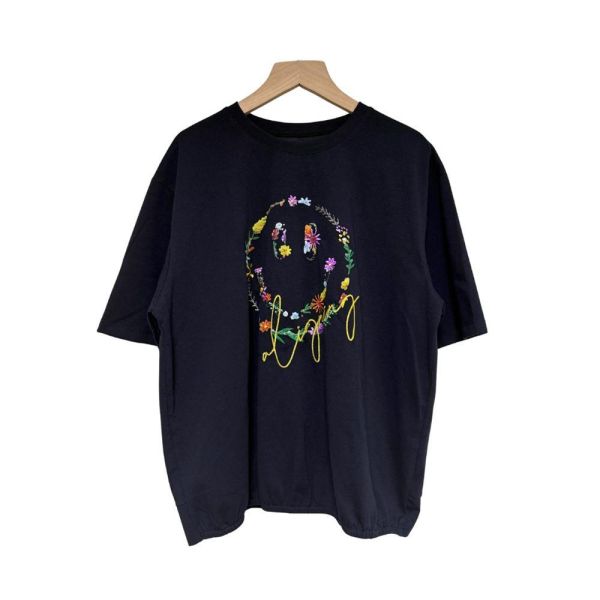 9876｜把快樂穿在身上・精緻刺繡小花笑臉棉T-RP1020G0 