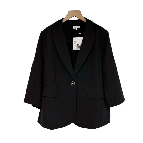 現貨+預購8256｜自訂款修身剪裁單扣墊肩西裝外套 M-3XL 089 