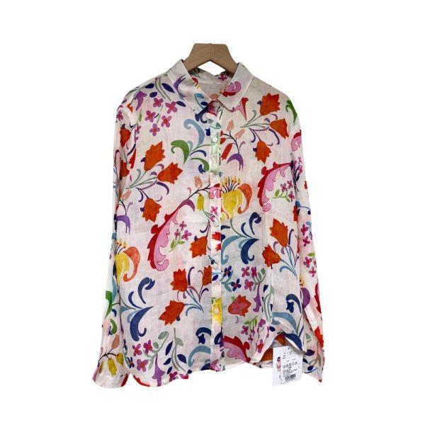 8706｜視覺偽裝術・滿版藝術彩繪苧麻防曬衫-075 