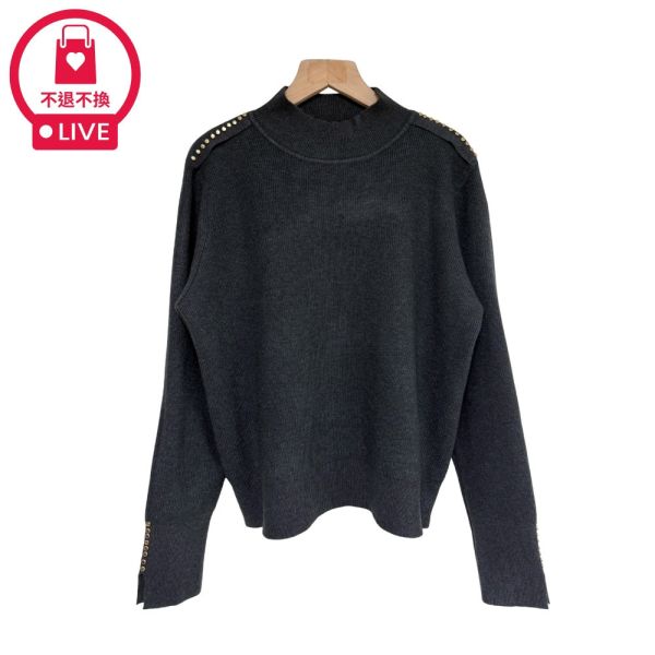 現貨9649｜金扣肩線高級感針織衫-LAC500008B8-福利品不退不換 