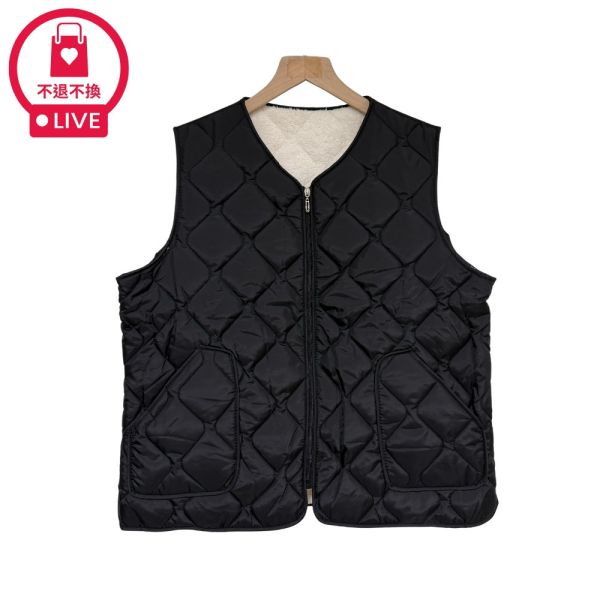 現貨9523｜拉鍊菱格夾棉內刷毛馬甲-DF301A6-福利品不退不換 