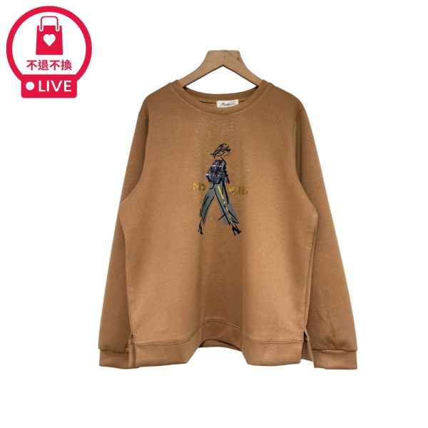 現貨7985｜紐約女子印花太空棉長袖T-DF7415A6-福利品不退不換 