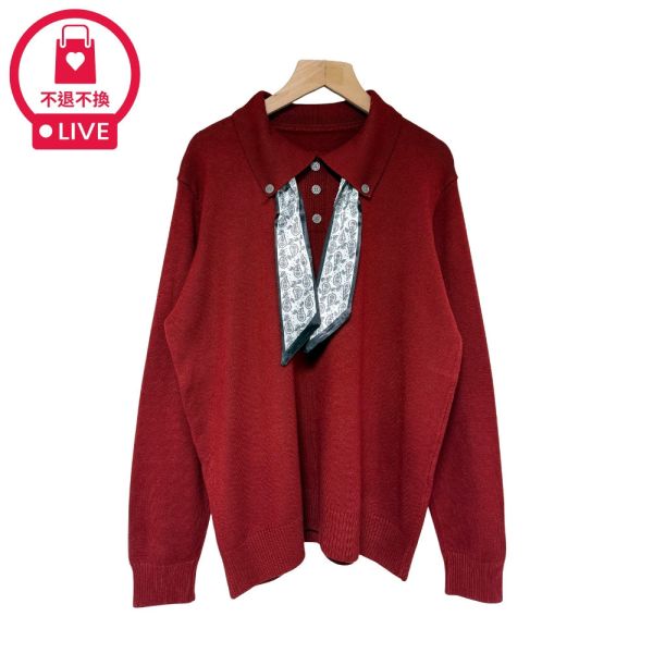 現貨9621｜領巾造型翻領針織衫-SH6111A6-福利品不退不換 