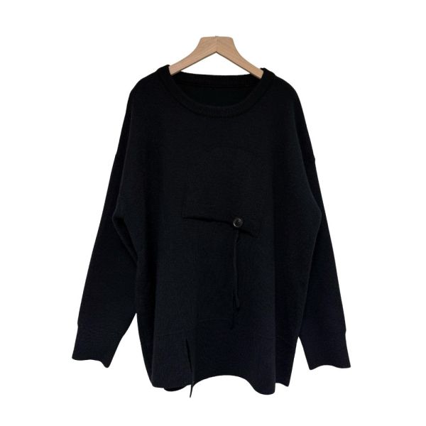 現貨9645｜不規則下擺流蘇寬版毛衣-LAC500029D3 