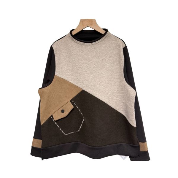 現貨9728｜異材質撞色重工拼接上衣-RP1342H3 