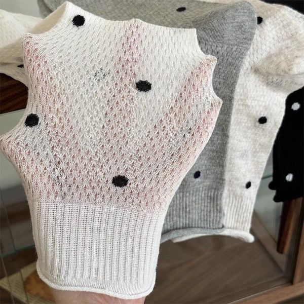 網眼透氣波點網眼卷邊鏤空堆堆襪女-10雙 007 