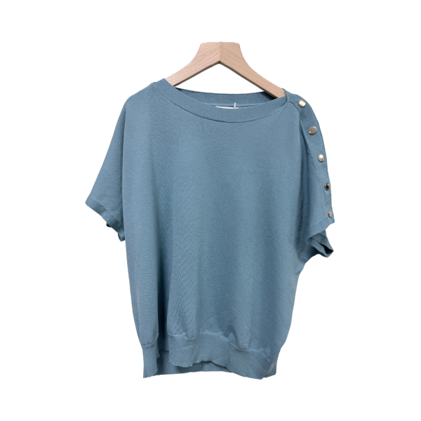 8637｜經典丰采！側肩金釦設計感針織上衣-046 