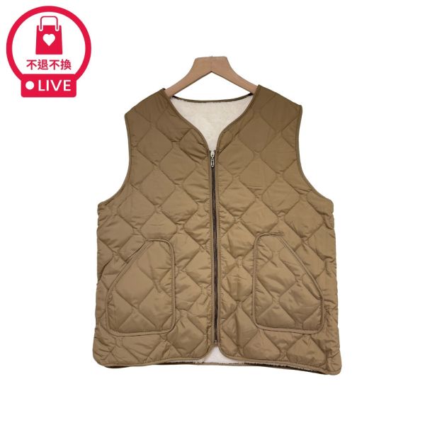 現貨9523｜拉鍊菱格夾棉內刷毛馬甲-DF301A6-福利品不退不換 