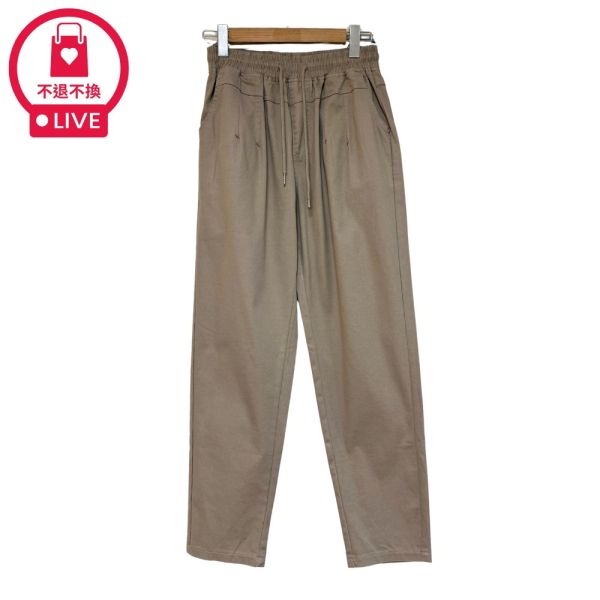 現貨7891｜鬆緊腰綁帶百搭休閒長褲-DF9258A6-福利品不退不換 