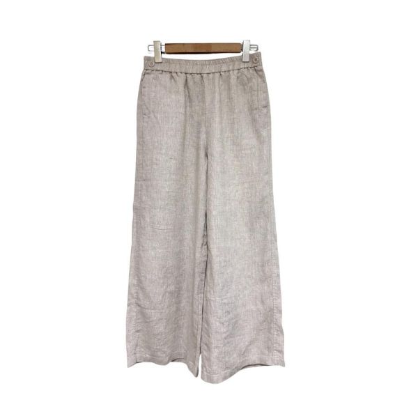 9946｜高級感慵懶・純亞麻全鬆緊剪裁寬褲-MIA33220F3 