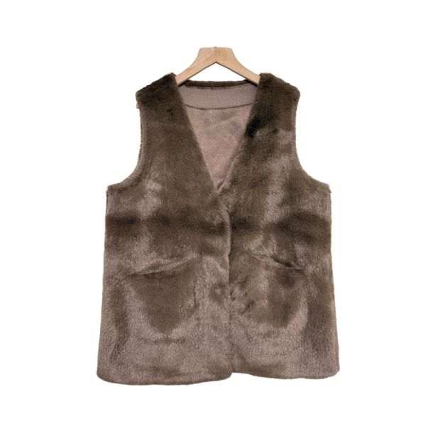 現貨9557｜仿兔毛開扣馬甲 MIA99305F2 