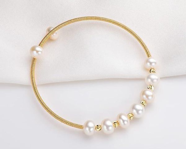 淡水珍珠開口式手鐲 