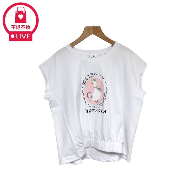 現貨7801｜古典鵝女士印花連袖寬上衣-DF5126A6-福利品不退不換 