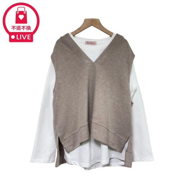 現貨9616｜兩件式針織連帽罩衫上衣-SH8611B3-福利品不退不換 