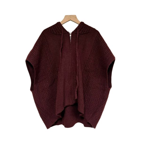 現貨8296｜自訂款針織飛鼠袖連帽罩衫 042 