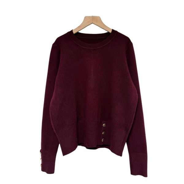 現貨8308｜金色釦造型莫代爾針織衫 037 