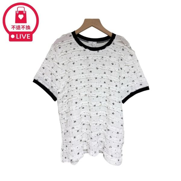 9979｜不單調的日常・法式撞色微甜波浪棉衫-DF5419A6-福利品不退不換 