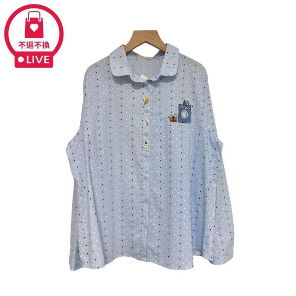 9934｜防曬&冷氣房．童趣刺繡小方格襯衫-DF8633A6-福利品不退不換 