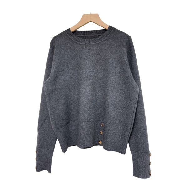 現貨8308｜金色釦造型莫代爾針織衫 037 