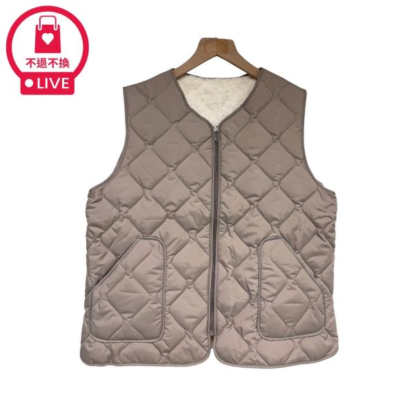 現貨9523｜拉鍊菱格夾棉內刷毛馬甲-DF301A6-福利品不退不換 