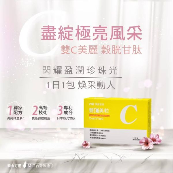 0058寶齡富錦夏日白C組｜雙C美粒x2盒+潤色防曬霜x2盒-i48 