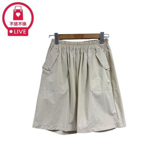01700【自由廓形】高腰弧形袋蓋工裝貼袋五分短褲(2件組)-KY60407A6-福利品不退不換 